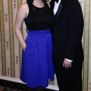 Fit & flare POCKETS cut out color block dress